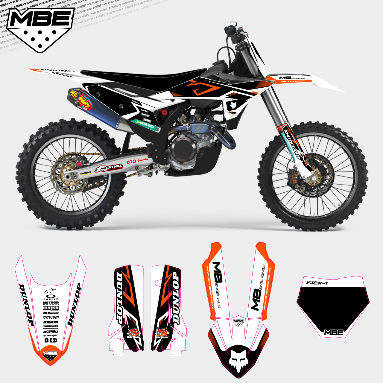 KIT DECO KTM SX/SXF EXC/EXC-F BALT "blanc"