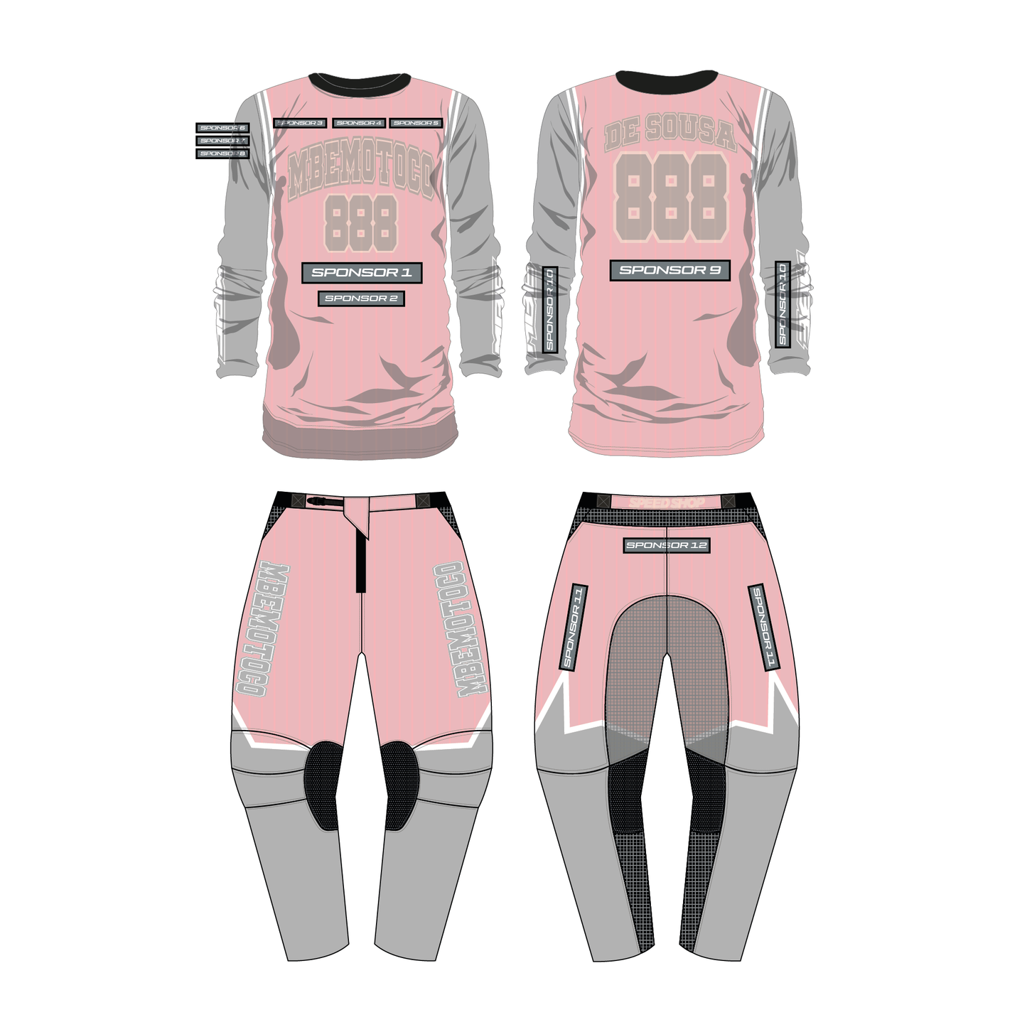 Tenue motocross personnalisée MBE DUNK RED