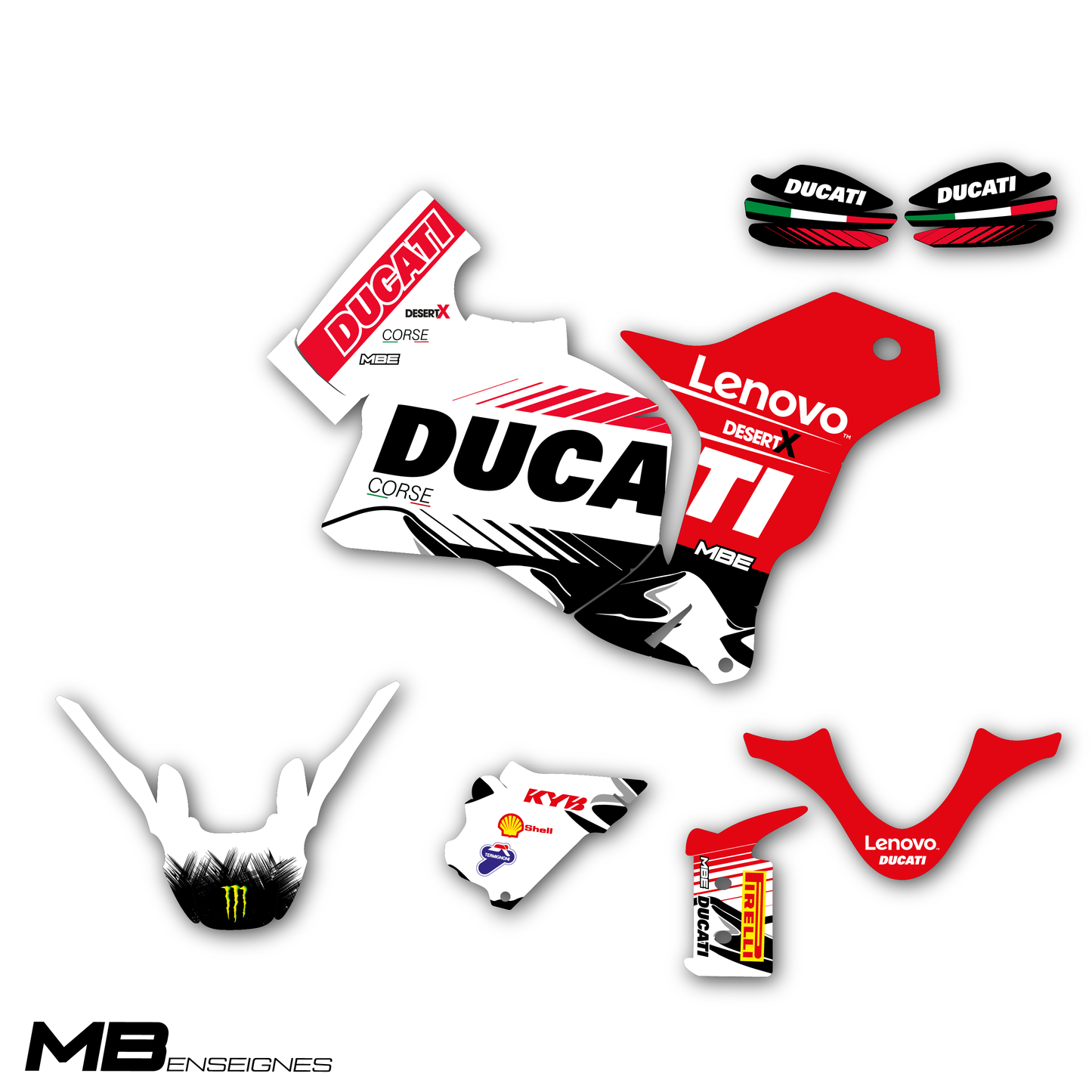 kit déco DUCATI DESERT X RACING WHITE