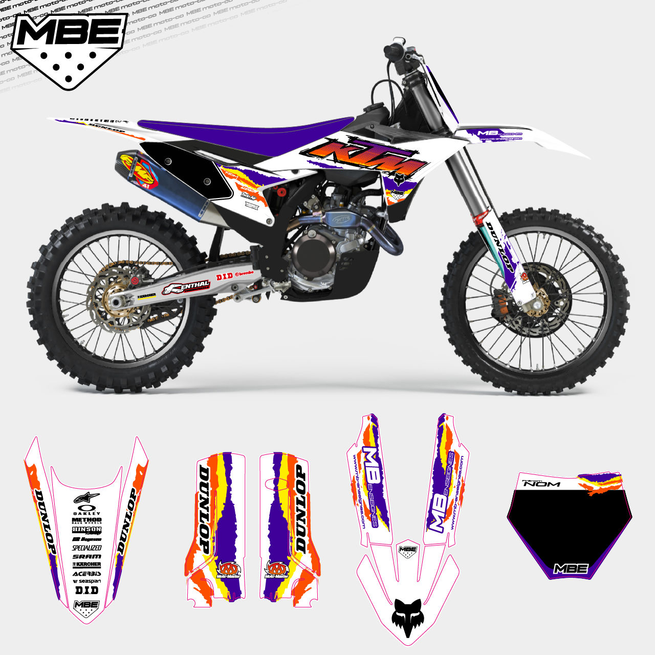 KIT DECO KTM SX/SXF EXC/EXC-F 95 SPIRIT "blanc"