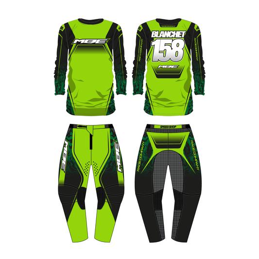 Tenue motocross personnalisée MBE FLUID GREEN
