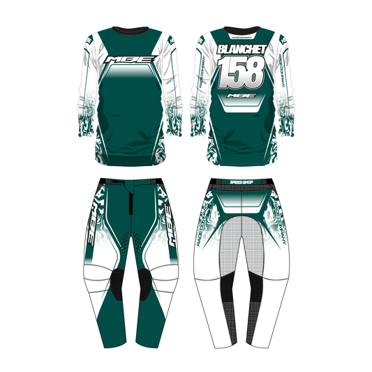 Tenue motocross personnalisée MBE FLUID GREENJETT