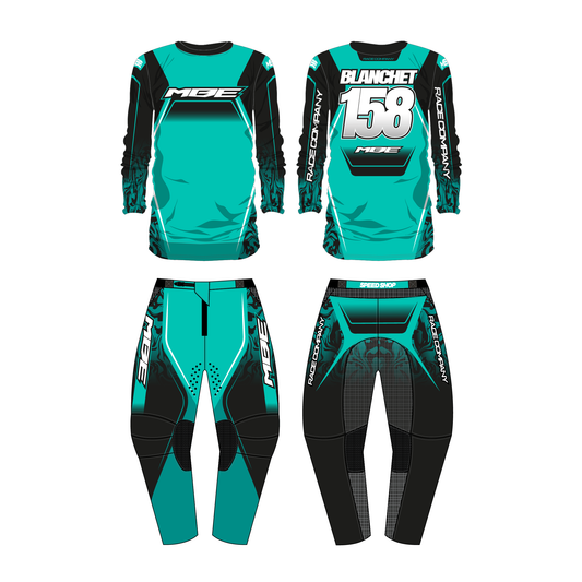 Tenue motocross personnalisée MBE FLUID AQUA