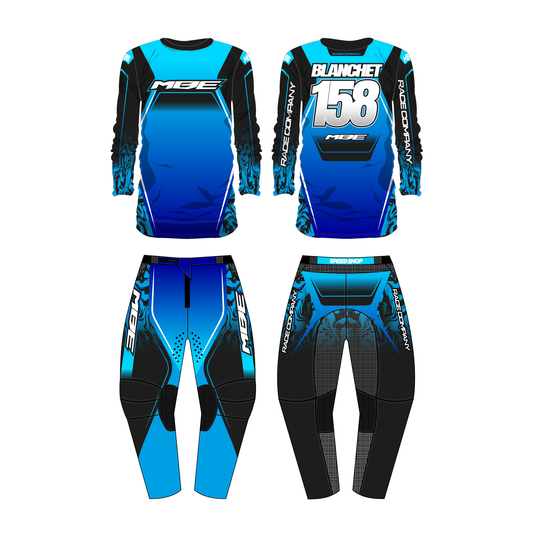 Tenue motocross personnalisée MBE FLUID BLUES