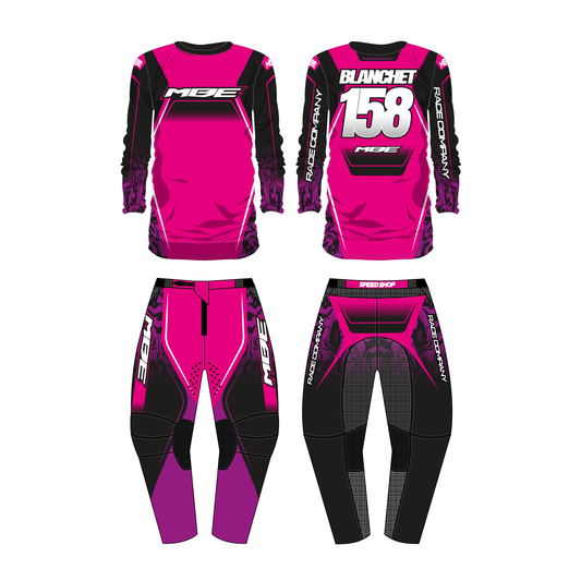Tenue motocross personnalisée MBE FLUID PINK