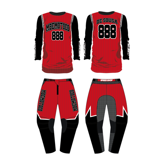Tenue motocross personnalisée MBE DUNK RED