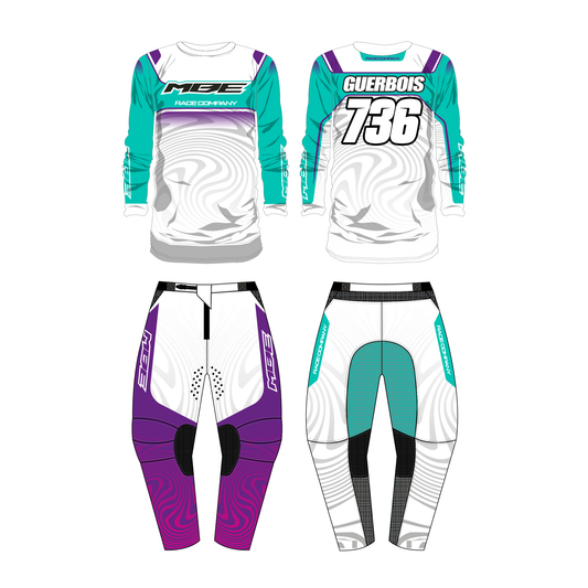 Tenue motocross personnalisée MBE SCOUB AQUA PINK