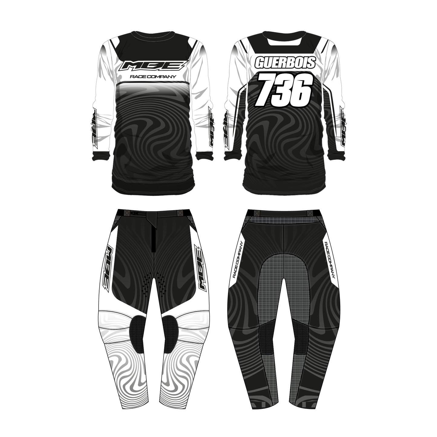 Tenue motocross personnalisée MBE SCOUB WHITE