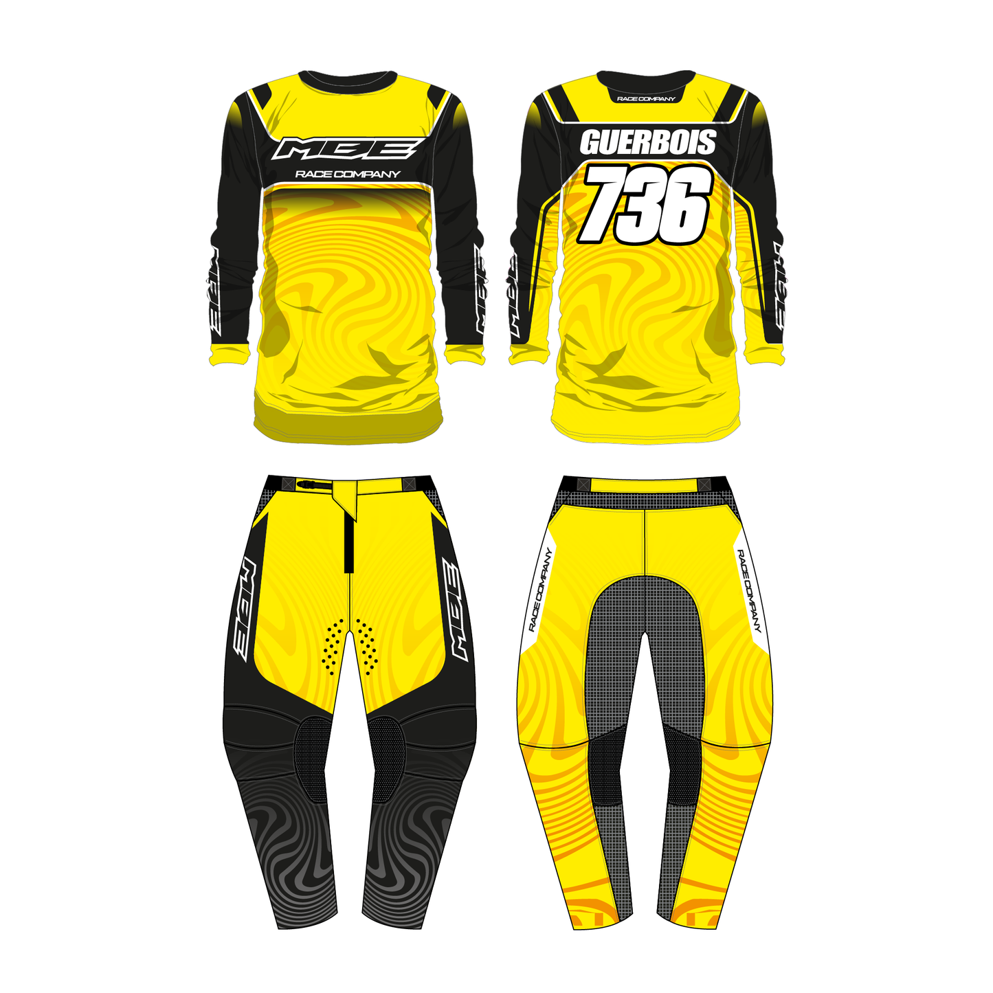 Tenue motocross personnalisée MBE SCOUB  YELLOW