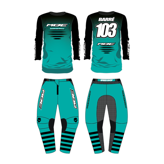 Tenue motocross personnalisée MBE SOLID AQUA