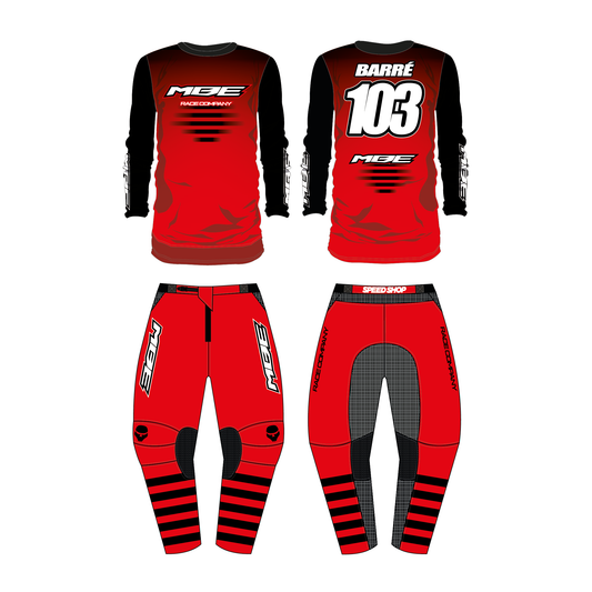 Tenue motocross personnalisée MBE SOLID RED