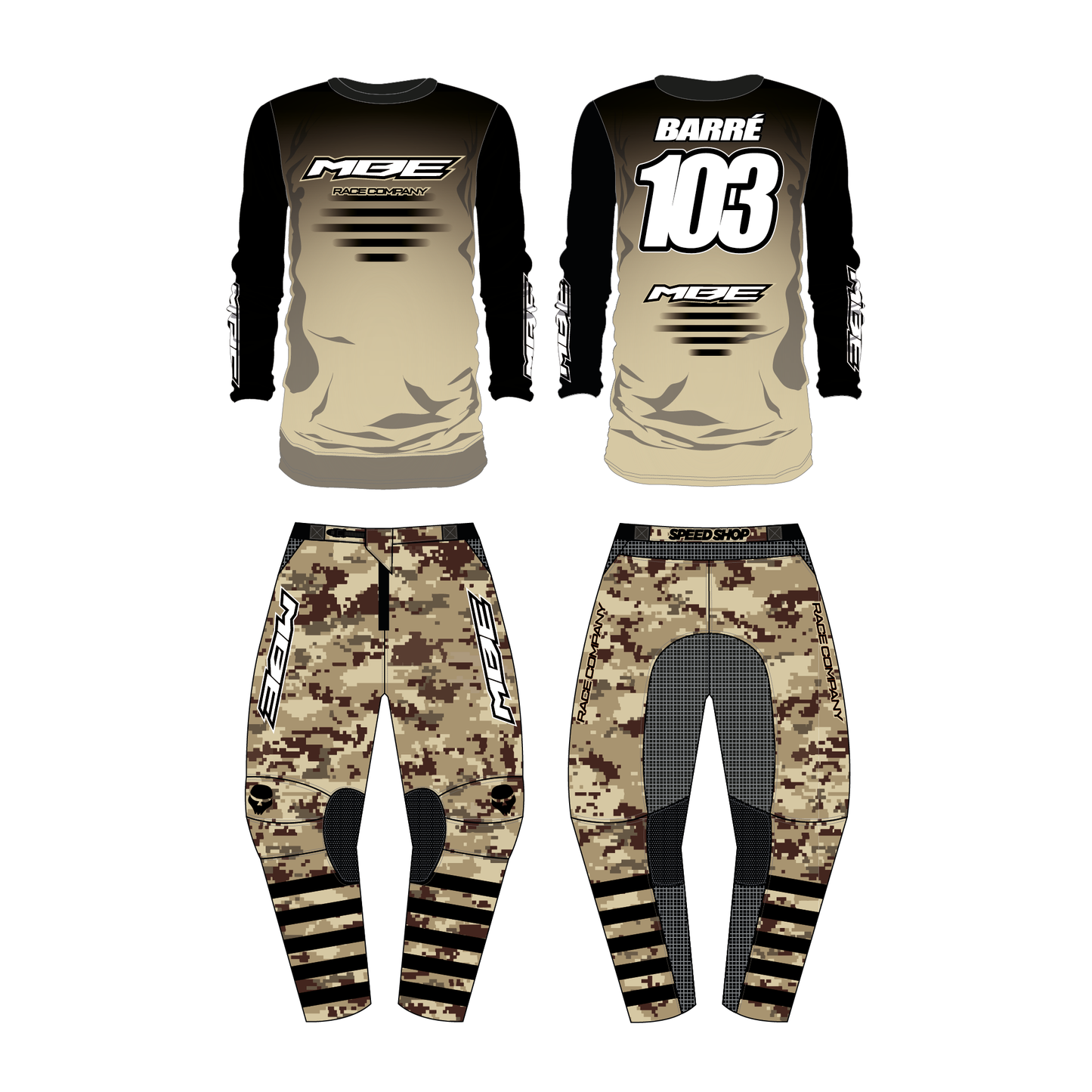 Tenue motocross personnalisée MBE SOLID CAMO