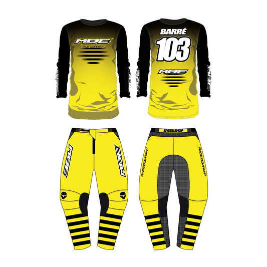 Tenue motocross personnalisée MBE SOLID YELLOW