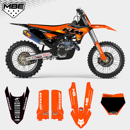 KIT DECO KTM SX/SXF EXC/EXC-F 98 SPIRIT "oange noir"